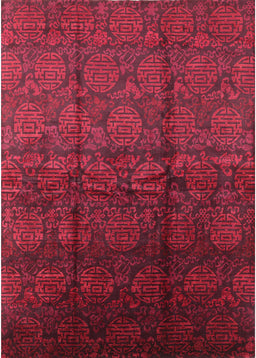 Machine Washable Industrial Modern Carbon Red Rug, wshurb1309