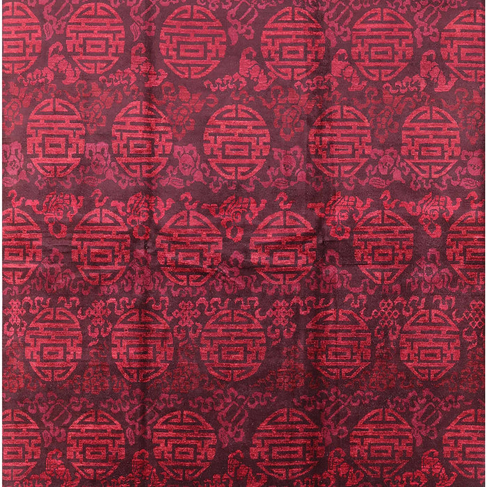 Machine Washable Industrial Modern Carbon Red Rug, wshurb1309