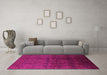 Machine Washable Oriental Pink Industrial Rug in a Living Room, wshurb1309pnk