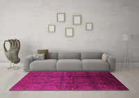 Machine Washable Oriental Pink Industrial Rug, wshurb1309pnk