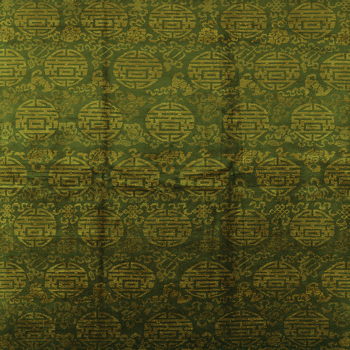 Square Machine Washable Oriental Green Industrial Area Rugs, wshurb1309grn
