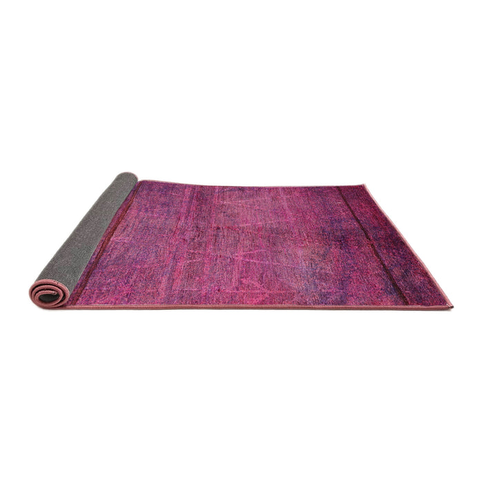 Sideview of Mid-Century Modern Magenta Pink Oriental Rug, urb1310