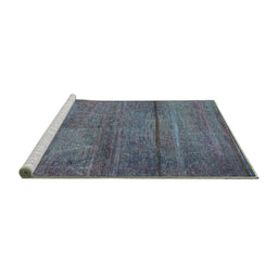 Sideview of Machine Washable Oriental Turquoise Industrial Area Rugs, wshurb1310turq