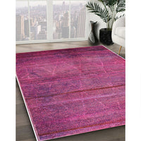 Mid-Century Modern Magenta Pink Oriental Rug, urb1310