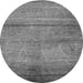 Round Oriental Gray Industrial Rug, urb1310gry