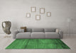 Machine Washable Oriental Emerald Green Industrial Area Rugs in a Living Room,, wshurb1310emgrn