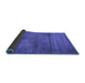 Sideview of Oriental Blue Industrial Rug, urb1310blu