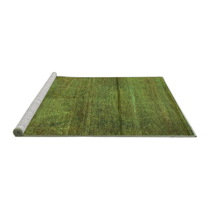 Sideview of Machine Washable Oriental Green Industrial Area Rugs, wshurb1310grn