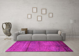 Machine Washable Oriental Pink Industrial Rug in a Living Room, wshurb1310pnk