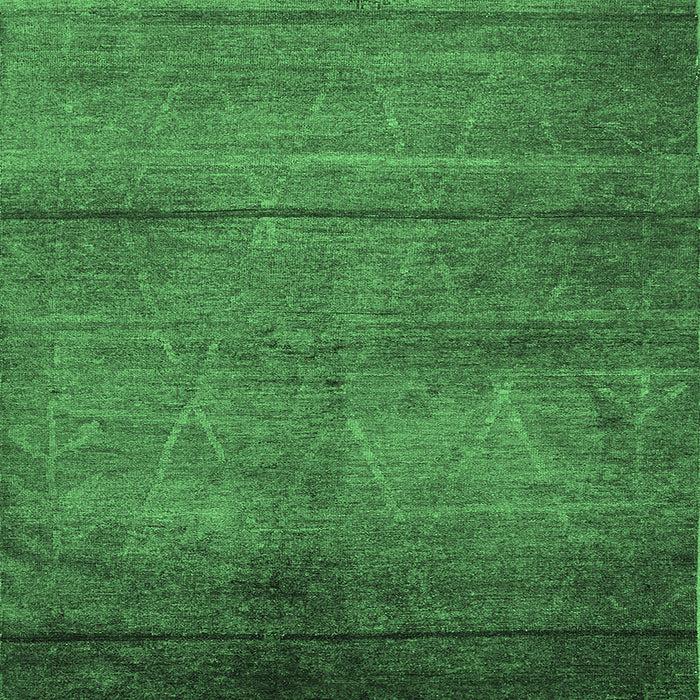 Square Machine Washable Oriental Emerald Green Industrial Area Rugs, wshurb1310emgrn