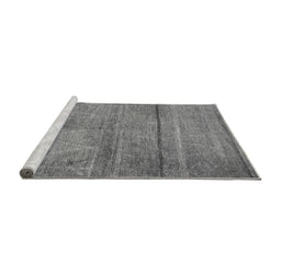 Sideview of Machine Washable Oriental Gray Industrial Rug, wshurb1310gry