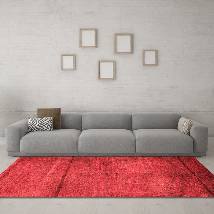 Industrial Red Washable Rugs