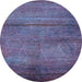 Round Oriental Light Blue Industrial Rug, urb1310lblu