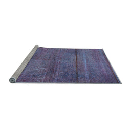 Sideview of Machine Washable Oriental Light Blue Industrial Rug, wshurb1310lblu