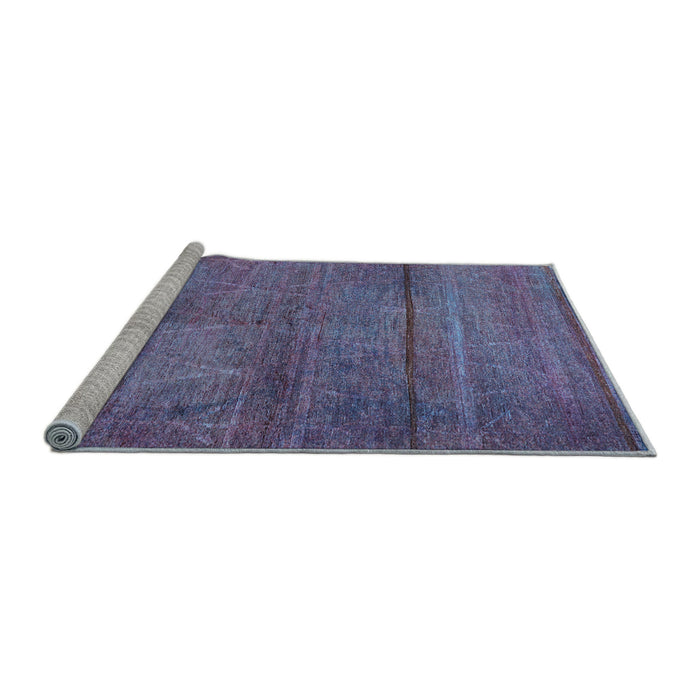 Sideview of Machine Washable Oriental Light Blue Industrial Rug, wshurb1310lblu