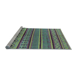 Sideview of Machine Washable Oriental Light Blue Industrial Rug, wshurb1311lblu