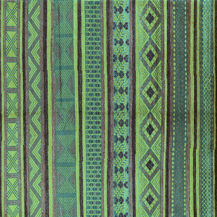 Square Machine Washable Oriental Turquoise Industrial Area Rugs, wshurb1311turq