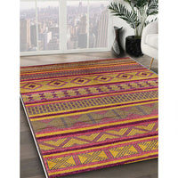 Mid-Century Modern Bright Maroon Red Oriental Rug, urb1311