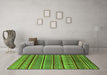 Machine Washable Oriental Green Industrial Area Rugs in a Living Room,, wshurb1311grn