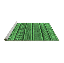 Sideview of Machine Washable Oriental Emerald Green Industrial Area Rugs, wshurb1311emgrn