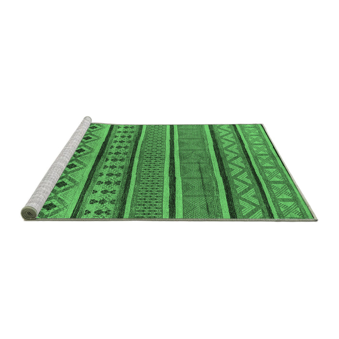 Sideview of Machine Washable Oriental Emerald Green Industrial Area Rugs, wshurb1311emgrn