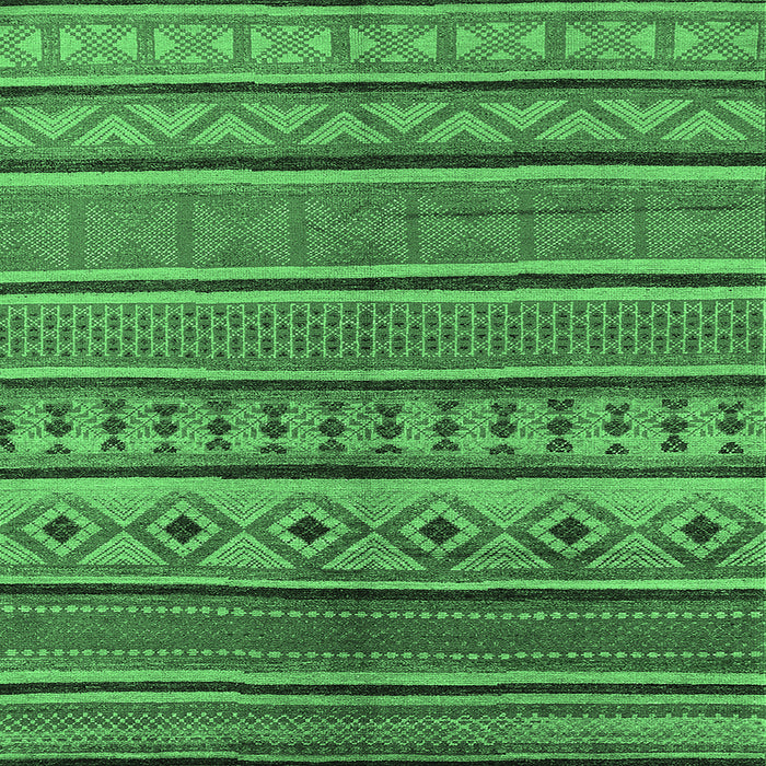 Square Machine Washable Oriental Emerald Green Industrial Area Rugs, wshurb1311emgrn
