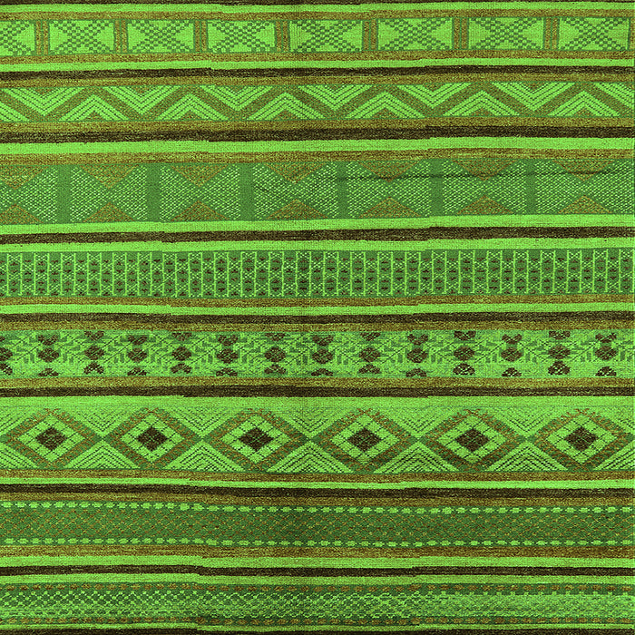 Square Machine Washable Oriental Green Industrial Area Rugs, wshurb1311grn