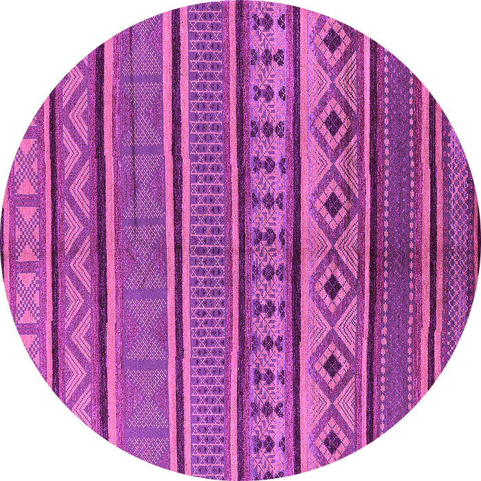 Round Oriental Purple Industrial Rug, urb1311pur