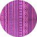 Round Oriental Purple Industrial Rug, urb1311pur