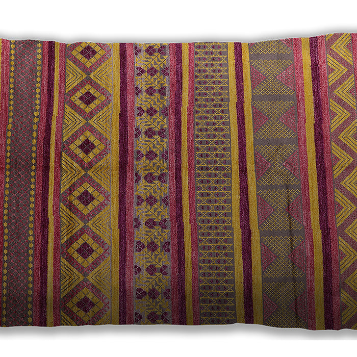 Mid-Century Modern Urban Bright Maroon Red Lumbar Throw Pillow, 13 inch by 19 inch, lburb1311