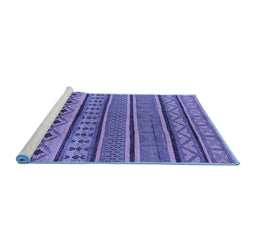 Sideview of Machine Washable Oriental Blue Industrial Rug, wshurb1311blu