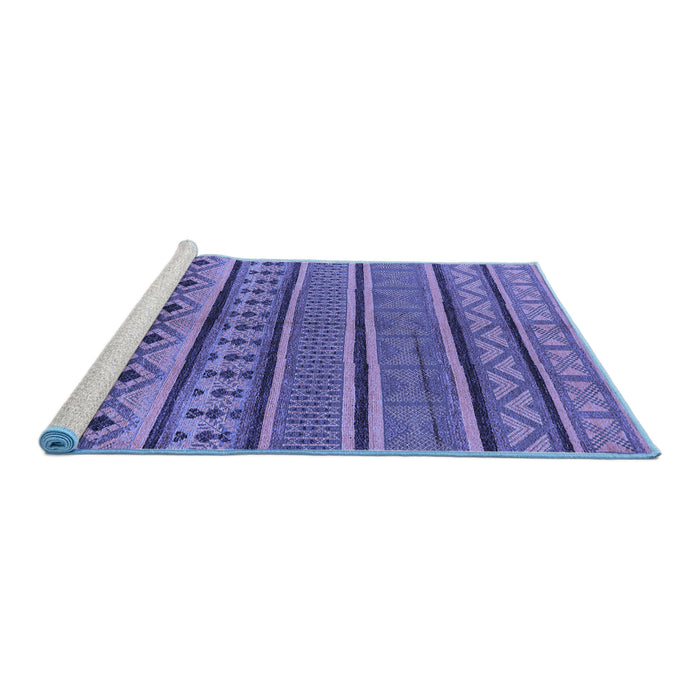 Sideview of Machine Washable Oriental Blue Industrial Rug, wshurb1311blu
