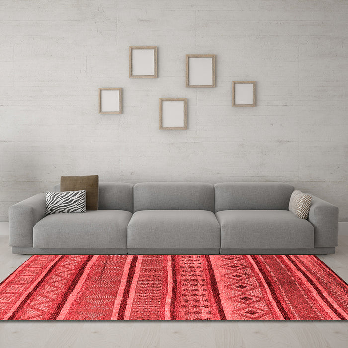 Industrial Red Washable Rugs