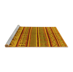 Sideview of Machine Washable Oriental Yellow Industrial Rug, wshurb1311yw
