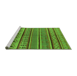 Sideview of Machine Washable Oriental Green Industrial Area Rugs, wshurb1311grn
