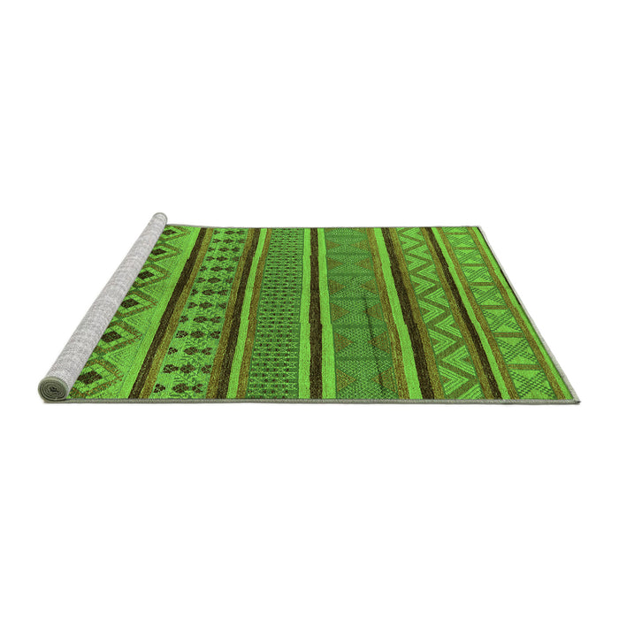 Sideview of Machine Washable Oriental Green Industrial Area Rugs, wshurb1311grn