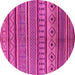 Round Oriental Pink Industrial Rug, urb1311pnk