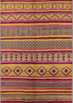 Mid-Century Modern Bright Maroon Red Oriental Rug, urb1311