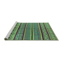 Sideview of Machine Washable Oriental Turquoise Industrial Area Rugs, wshurb1311turq