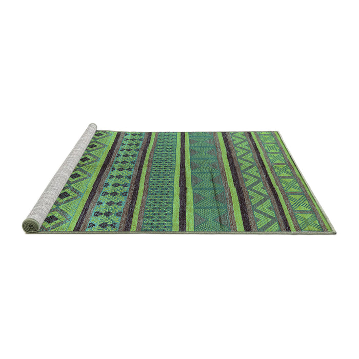 Sideview of Machine Washable Oriental Turquoise Industrial Area Rugs, wshurb1311turq