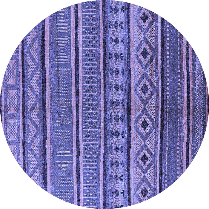 Round Oriental Blue Industrial Rug, urb1311blu