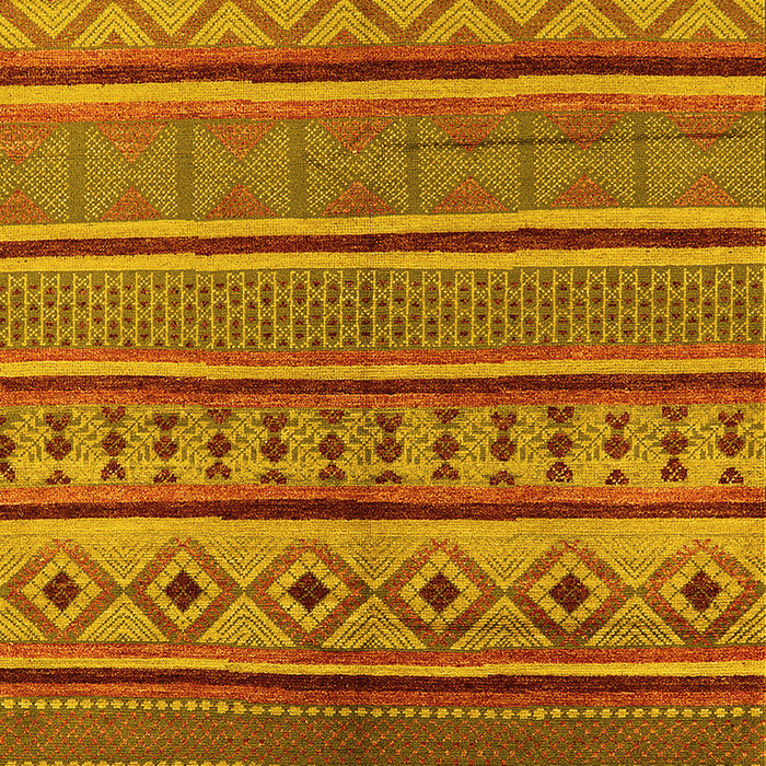 Machine Washable Oriental Yellow Industrial Rug, wshurb1311yw