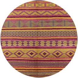 Round Machine Washable Industrial Modern Bright Maroon Red Rug, wshurb1311