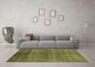 Machine Washable Oriental Green Industrial Area Rugs in a Living Room,, wshurb1312grn