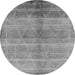 Round Oriental Gray Industrial Rug, urb1312gry