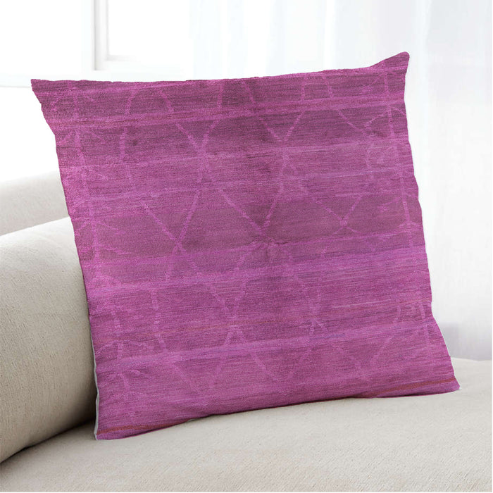 Lifestyle Image of Mid-Century Modern Urban Square Neon Pink Throw Pillow, 18 inch by 18 inch, pwurb1312