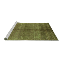 Sideview of Machine Washable Oriental Green Industrial Area Rugs, wshurb1312grn