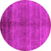 Round Oriental Pink Industrial Rug, urb1312pnk