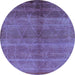 Round Oriental Light Blue Industrial Rug, urb1312lblu