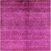 Square Mid-Century Modern Neon Pink Oriental Rug, urb1312